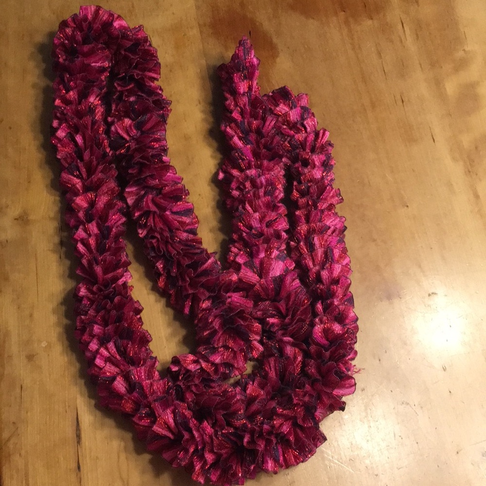 Pink, red, maroon scarf